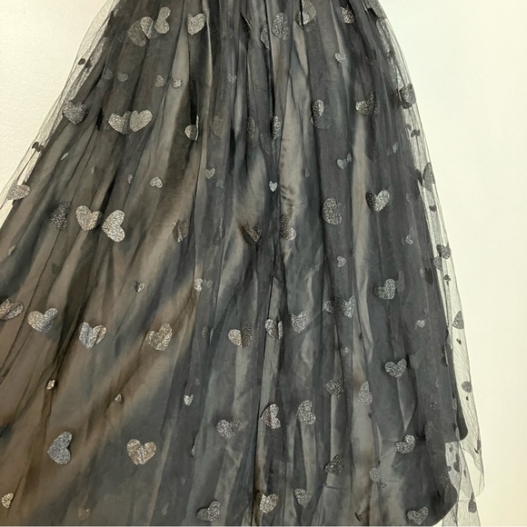 Collectif Skylar Glitter Heart Swing Sweetheart Puff Sleeve Tulle Prom Dress XXS - Picture 13 of 16